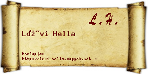 Lévi Hella névjegykártya